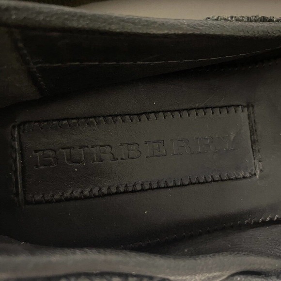 BURBERRY Oriel Bow Front House Check Black Olive Canvas Leather Ballet F… - Picture 7 of 13